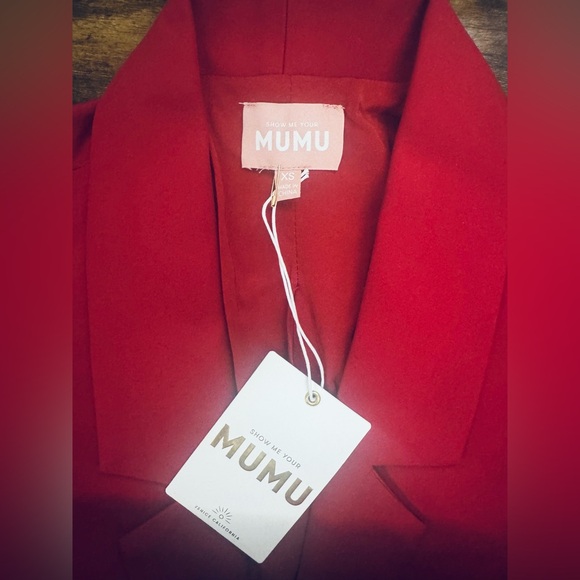 NWT Show Me Your Mumu Red Major Blazer SIze XS - Picture 7 of 10